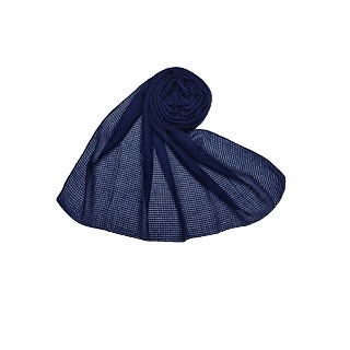 Ribbed Cotton Hijab - Dark Blue